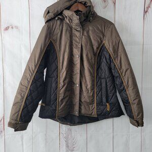 Outback Trading Company Women’s M, Black/Brown Quilted Full Zip & Snap Western